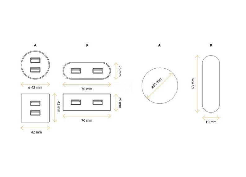 ASA 06029P00010 Nabíjecí HUB vestavný VERSAPICK, 2xUSB 5V (typ A), 70x25mm, oválný, plast, bílá matná ASA 06029P00010 Nabíjecí HUB vestavný VERSAPICK, 2xUSB 5V (typ A), 70x25mm, oválný, plast, bílá matná